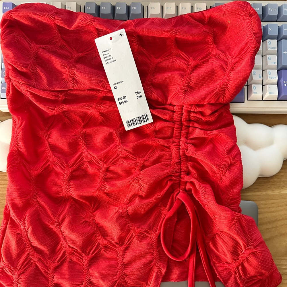 Silence + Noise Scarlet Tube Top Red Small